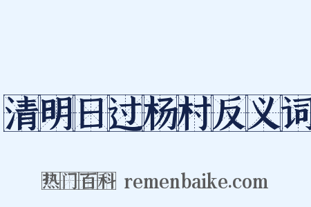 清明日过杨村反义词是什么意思的图片